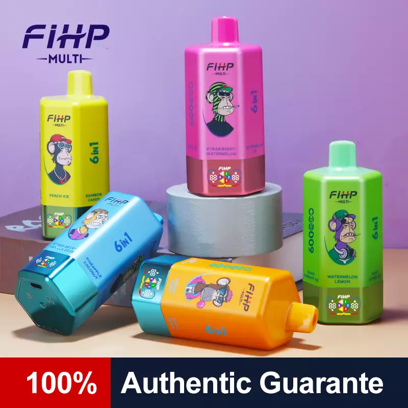 FIHP 600000 Puffs 600K 6 In 1 Tastes Rechargeable Disposable Vapes Original Wholesale Bulk Buy Smart Screen