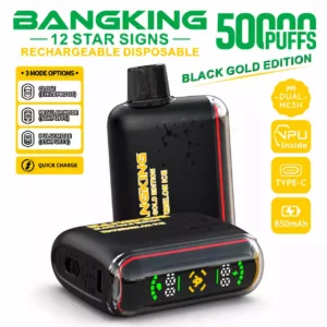 BANG KING 50000 Puffs DSK089 50K Rechargeable Disposable Vapes Dual Mesh Smart Screen Wholesale Bulk Buy